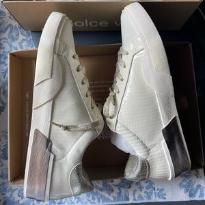 Dolce Vita Zina plush Sneakers White Leather size 9 Brand New